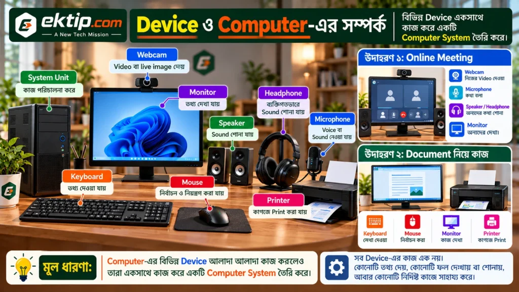 Device ও Computer-এর সম্পর্ক