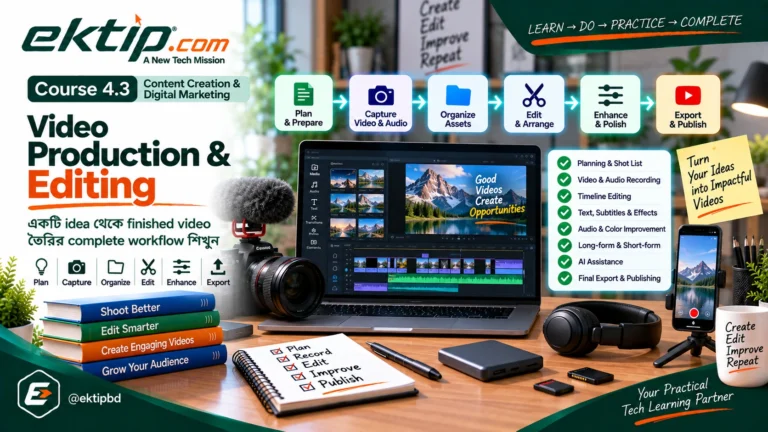 Video Production and Editing course for creating finished long-form and short-form videos