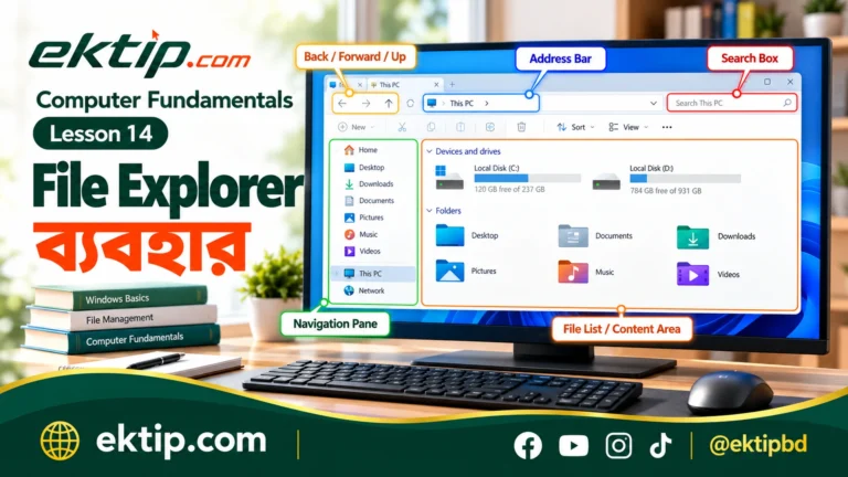 উইন্ডোজের ফাইল এক্সপ্লোরার ব্যবহার করে ফাইল, ফোল্ডার ও ড্রাইভ খোঁজা এবং বিভিন্ন ফোল্ডারে যাওয়ার নিয়ম