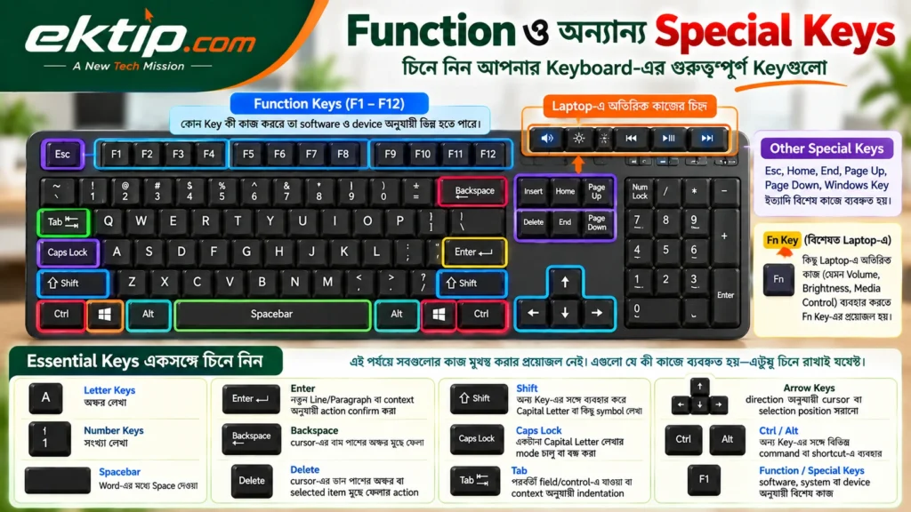 Function ও অন্যান্য Special Keys
