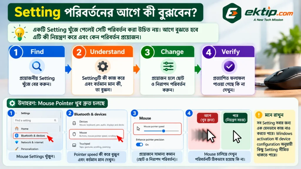 Setting পরিবর্তনের আগে কী বুঝবেন?