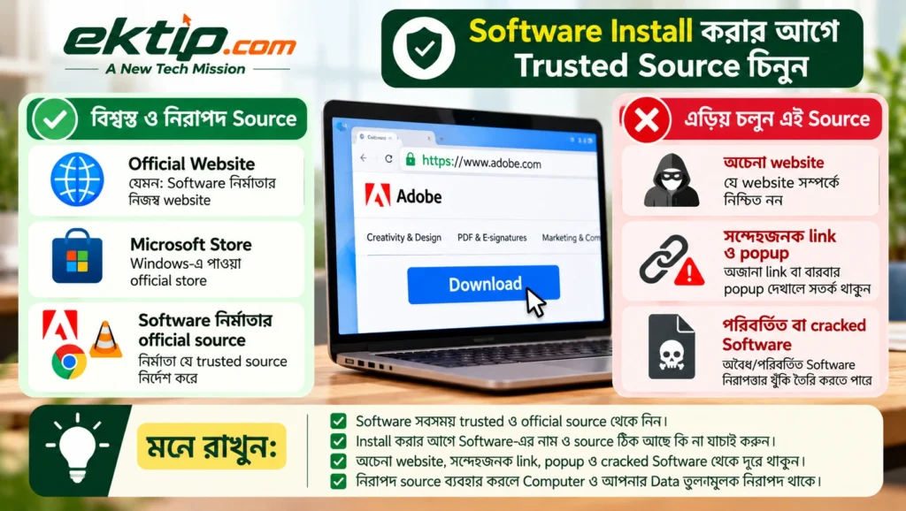 Software Install করার আগে Trusted Source চিনুন