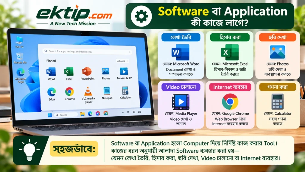Software বা Application কী কাজে লাগে?