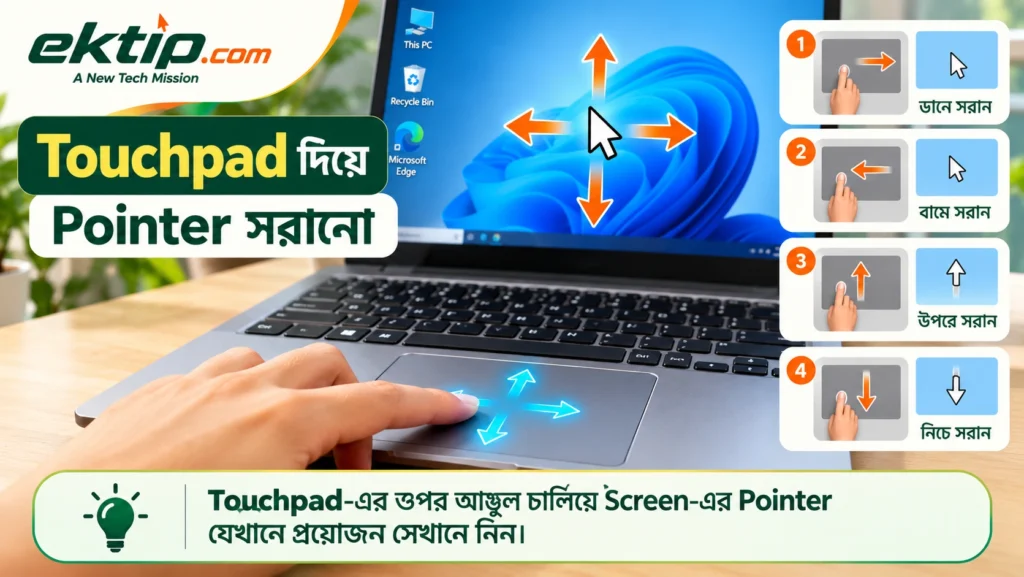 Touchpad দিয়ে Pointer সরানো