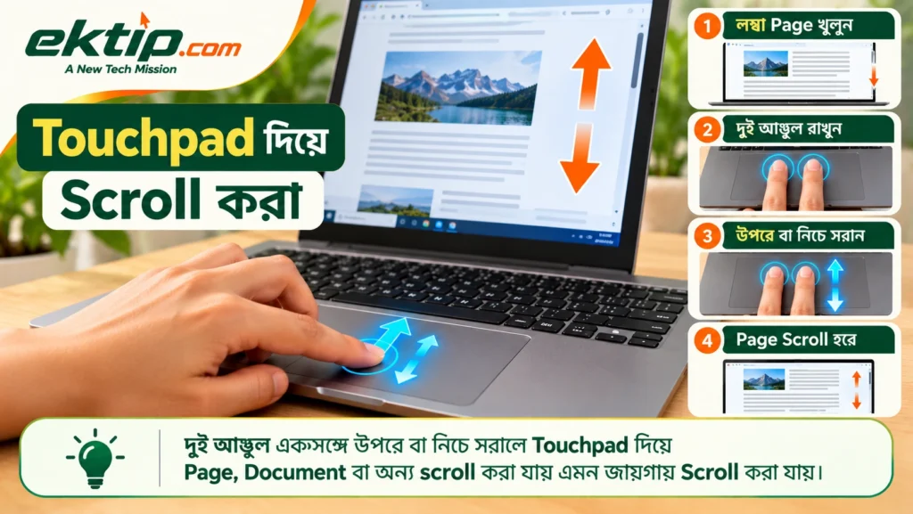 Touchpad দিয়ে Scroll করা