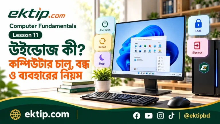উইন্ডোজ কী এবং কম্পিউটার চালু, Sign in, Lock, Restart ও Shut down করার প্রাথমিক নিয়ম